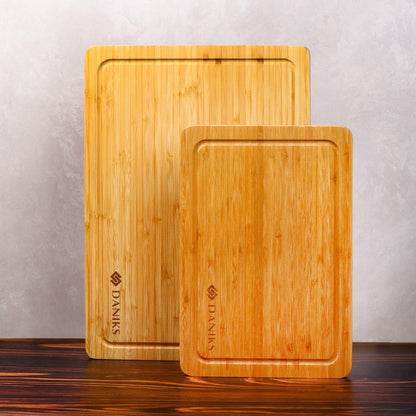 Bamboo Cutting Board, L 13x9 in, Pre‑Oiled, with Juice Groove – Cutting Board for Kitchen, Meal Prep, Serving & Charcuterie, Heavy-Duty