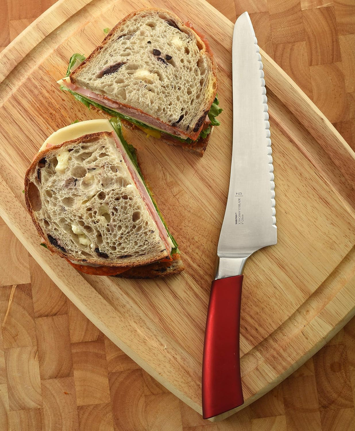 UNI Knife All Purpose Kitchen 8 in Serrated Stainless Steel Blade for Tomatoes Bread Meat