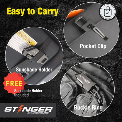 ResqBlade Emergency tool Pocket Knife, Utility Knife with Window Breaker Seatbelt Cutter, Box Cutter, with 3 Extra Partially Serrated Utility Blades