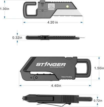 ResqBlade Emergency tool Pocket Knife, Utility Knife with Window Breaker Seatbelt Cutter, Box Cutter, with 3 Extra Partially Serrated Utility Blades