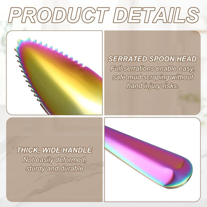 4Pcs Grapefruit Spoons, Stainless Steel Fruit Utensils Spoon with Serrated Edge Thick Gauge Handle Grapefruit Knife Tool Mirror Finish for Citrus Melon Dessert, Purple