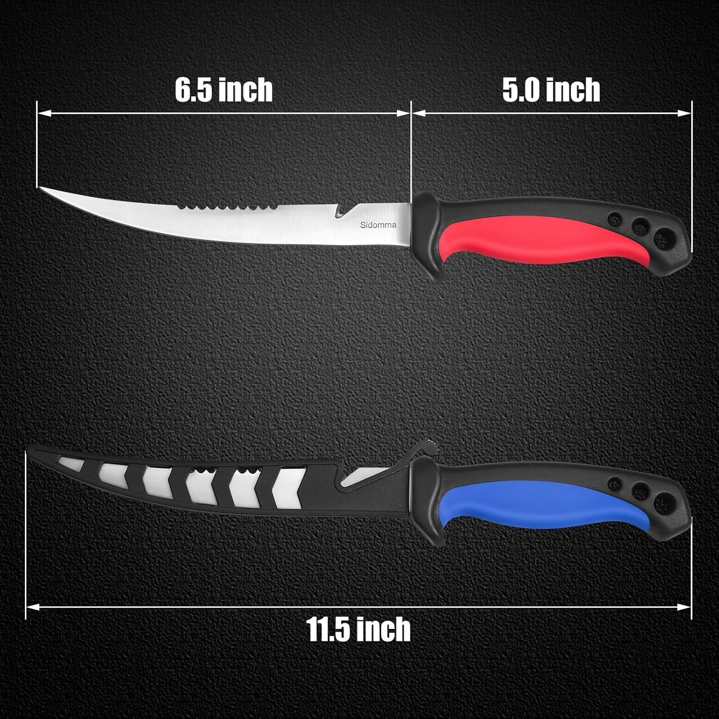 2 pcs Fishing Fillet Knife Set Stainless Steel 6.5 Inch Pro Fish Knife for Filleting, Fishing Gear, Fishing Tool Set, Fishing Sccessories Gifts for Men