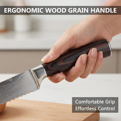 Bread Knife 8 Inch, High Carbon Stainless Steel Professional Bread Cutting Knife, Ultra Sharp for Homemade Bread, Pastries and Bagels