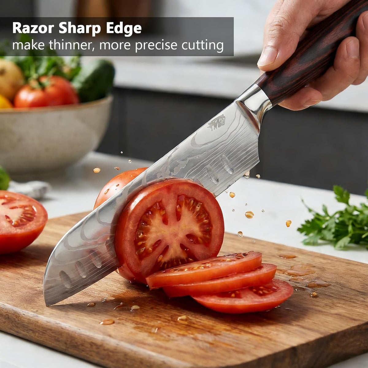 Bread Knife 8 Inch, High Carbon Stainless Steel Professional Bread Cutting Knife, Ultra Sharp for Homemade Bread, Pastries and Bagels