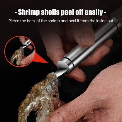 5 In 1 Multifunctional Shrimp Line Fish Maw Knife, 2024 New Stainless Steel Shrimp Deveining Tool Fish Scale Remover, Portable Shrimp Deveiner Tool and Peeler, Oyster Shucking Knife for Kitchen