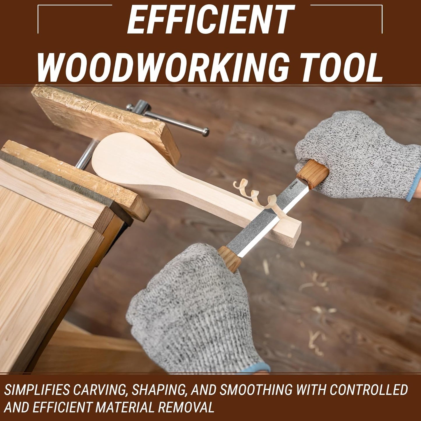 Draw Knife Woodworking Tool 4.3"- Drawknife Wood Carving Knife with Leather Sheath DK2s - Whittling Knives for Shaping, Detailing, Spoon Carving - Whittling Tools