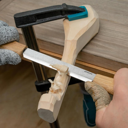 Draw Knife Woodworking Tool 4.3"- Drawknife Wood Carving Knife with Leather Sheath DK2s - Whittling Knives for Shaping, Detailing, Spoon Carving - Whittling Tools