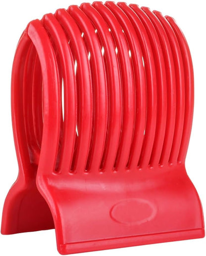 Multiuse Tomato Slicer Holder with Firm Grip Ergonomic 13 Dividers Design for Precise Cuts Slicing Shredding Tomatoes Lemons Potatoes Round Fruits Vegetables with Bonus eBook