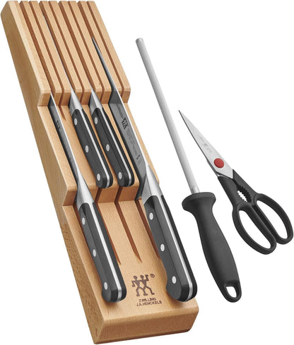 Pro 7-pc Knife Block Set with In-Drawer Knife Tray