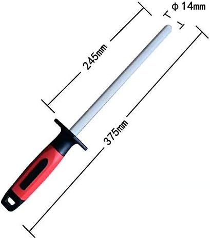 14 inch Sharpening Rod/Sharpening Bar, 2 in 1 Diamomd/Ceramic (Grit 400/1000) Knife Sharpener for Coarse/Fine Honing