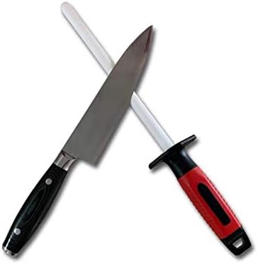 14 inch Sharpening Rod/Sharpening Bar, 2 in 1 Diamomd/Ceramic (Grit 400/1000) Knife Sharpener for Coarse/Fine Honing