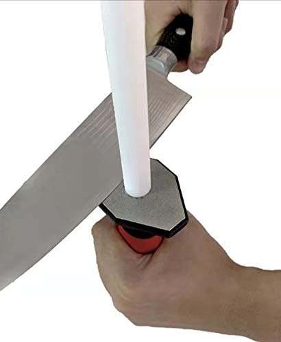 14 inch Sharpening Rod/Sharpening Bar, 2 in 1 Diamomd/Ceramic (Grit 400/1000) Knife Sharpener for Coarse/Fine Honing
