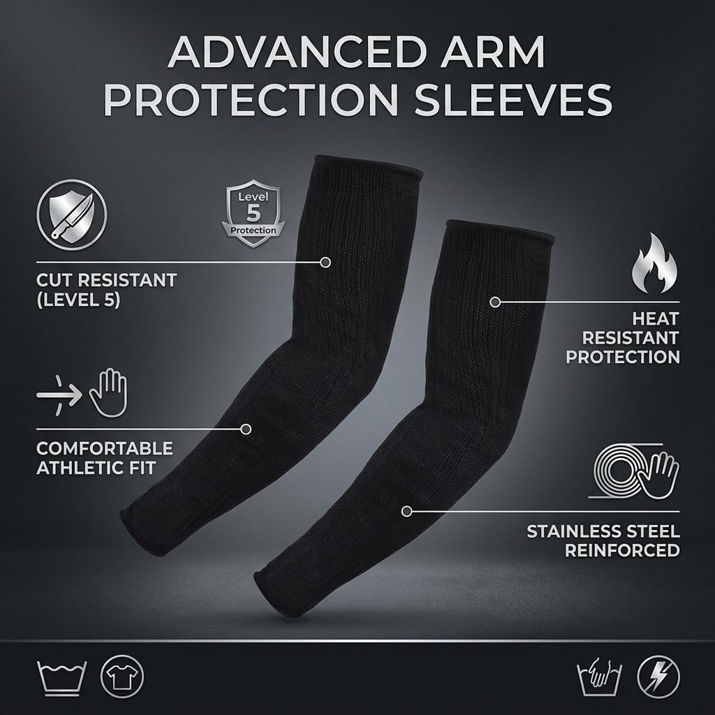 Arm Sleeves, Armband for Garden Kitchen Work 1 Pair (Black)