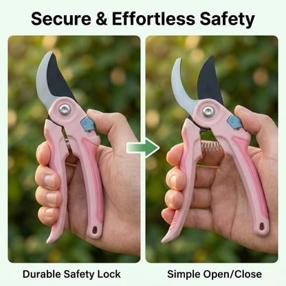 Pruning Shears 2-Pack — 8" Bypass Hand Pruner & 6.25" Precision Snips, SK5 Steel Blades with Non-Stick Coating, Lightweight Garden Shears for Roses, Flowers & Shrubs, Blue