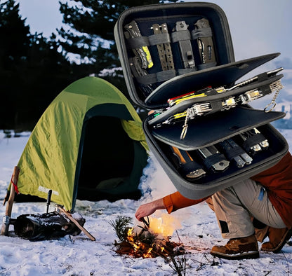 Knife Display Case, 28+ Folding Knife Holder, Pocket Knives Collection Storage Organizer, Multitool Knives Protector Box for Men Survival Tactical Hunting EDC (Case Only) Black