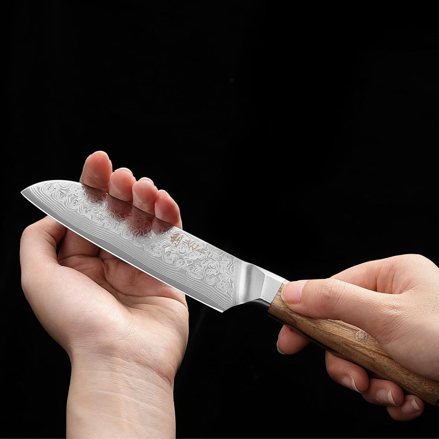 Oribu Kiritsuke Chef Knife, 8-Inch VG10 Damascus, Olive Wood Handle | Precision kiritsuke kitchen knife for peeling fruit, trimming vegetables, shaping garnishes, and detailed kitchen preparation