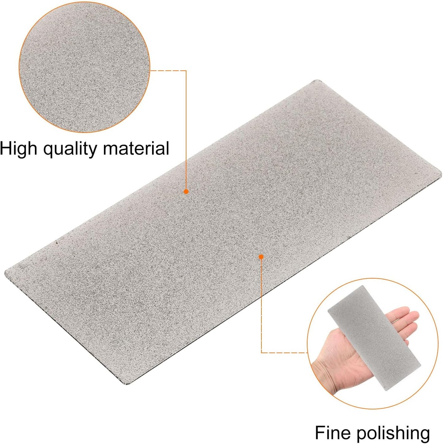 5pcs Diamond Sharpening Stone Set 80/150/400/800/1500 Grit Knife Sharpening Stone Surface Plate for knives Scissors Kitchen Tools, Silver Tone
