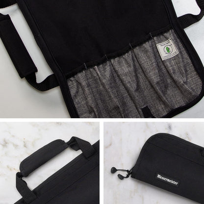 Preservation 5-Pocket Knife Luggage, Black - 5 Elasticized, Reinforced Pockets for Culinary Tools - Holds Up to 18” Knife - Made From 100% Recycled Water Bottles