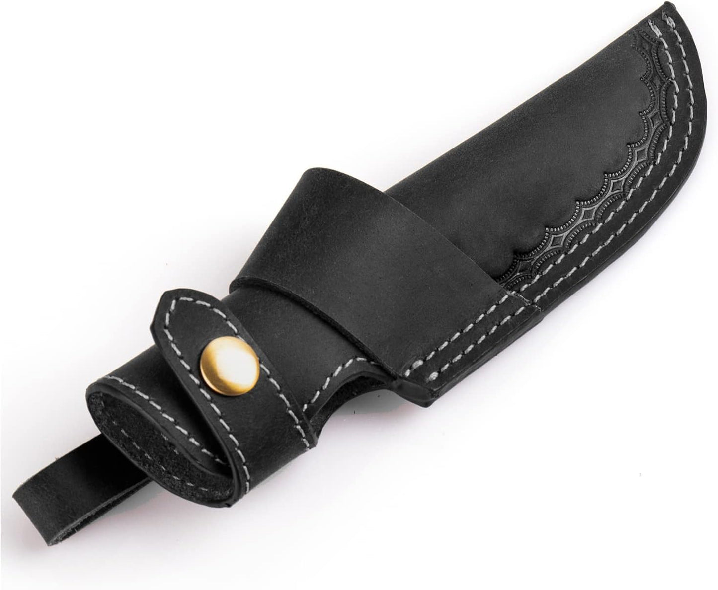 Horizontal Knife Sheath for belt EDC Compact Draw Knife Holster Dark Brown