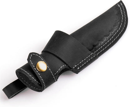 Horizontal Knife Sheath for belt EDC Compact Draw Knife Holster Dark Brown