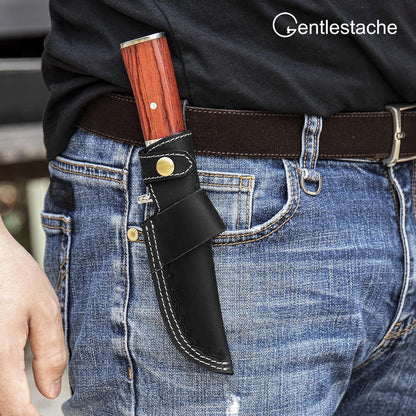 Horizontal Knife Sheath for belt EDC Compact Draw Knife Holster Dark Brown