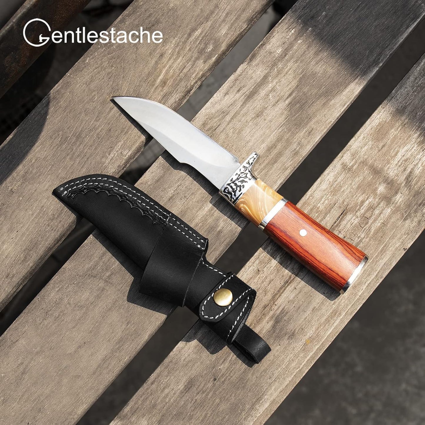 Horizontal Knife Sheath for belt EDC Compact Draw Knife Holster Dark Brown