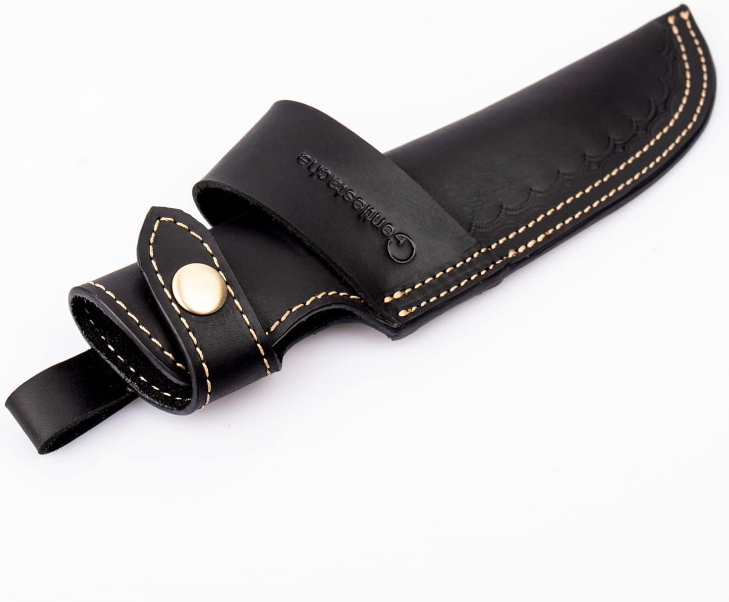 Horizontal Knife Sheath for belt EDC Compact Draw Knife Holster Dark Brown