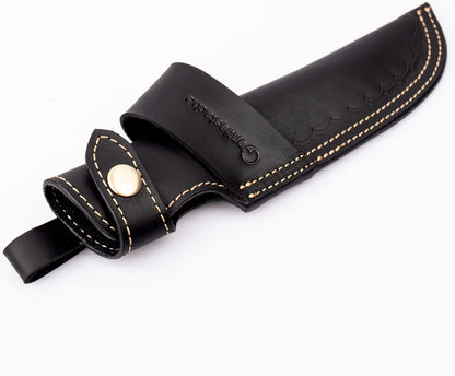 Horizontal Knife Sheath for belt EDC Compact Draw Knife Holster Dark Brown