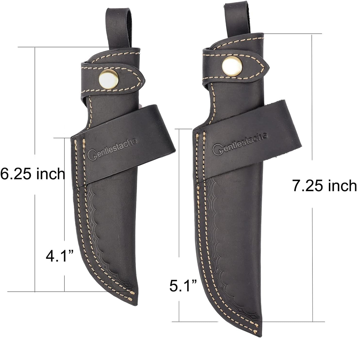 Horizontal Knife Sheath for belt EDC Compact Draw Knife Holster Dark Brown