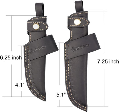 Horizontal Knife Sheath for belt EDC Compact Draw Knife Holster Dark Brown