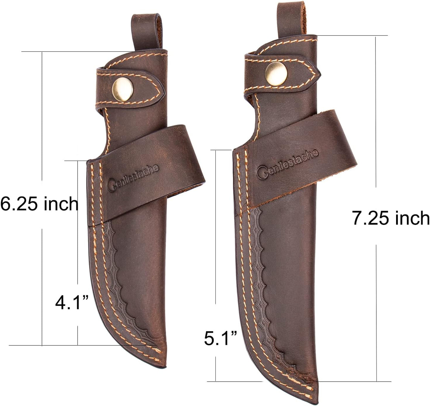 Horizontal Knife Sheath for belt EDC Compact Draw Knife Holster Dark Brown
