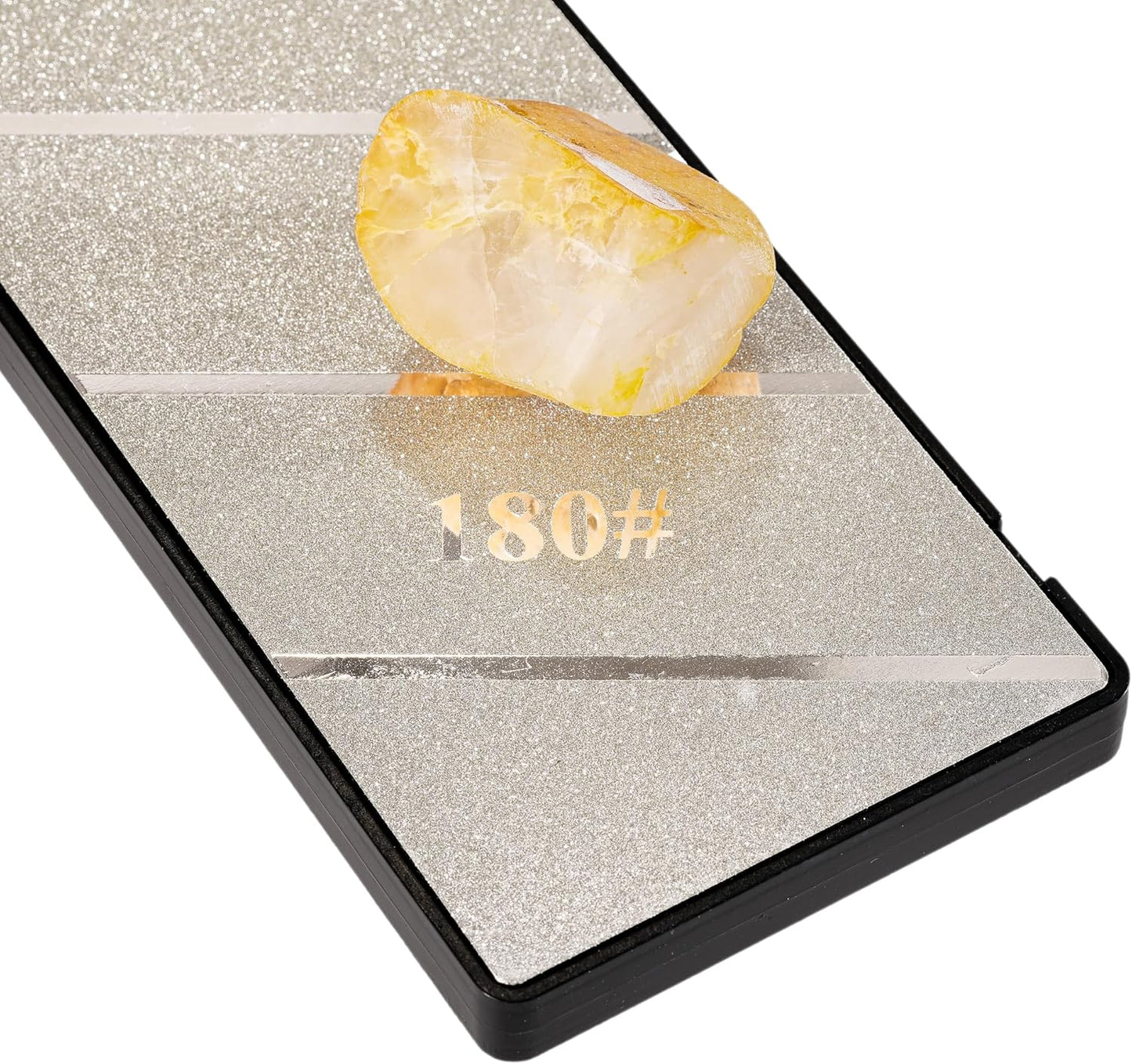 10 inch Diamond Sharpening Stone 120/180 Dual Grit, Lapping Plate Knife Whetstone for Scissor Chisels Blades Grinding