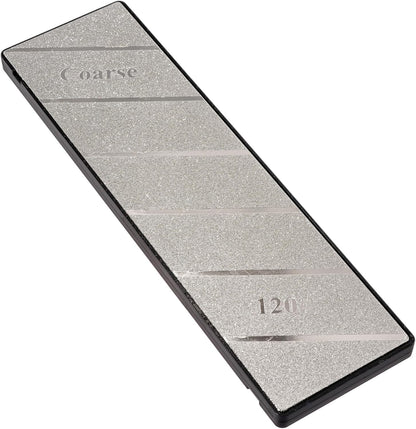 10 inch Diamond Sharpening Stone 120/180 Dual Grit, Lapping Plate Knife Whetstone for Scissor Chisels Blades Grinding