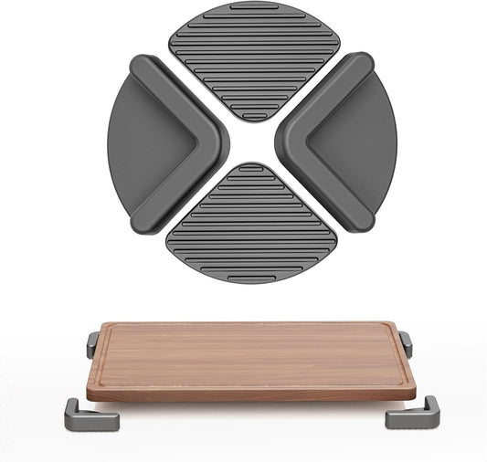 Silicone Non-Slip Feet for Titanium Cutting boards, Non-Slip Rubber Cutting Board Feet,Durable Anti-Slip Cutting Board Pads for Wooden & Plastic Boards (Gray)