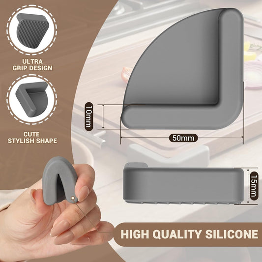 Silicone Non-Slip Feet for Titanium Cutting boards, Non-Slip Rubber Cutting Board Feet,Durable Anti-Slip Cutting Board Pads for Wooden & Plastic Boards (Gray)
