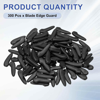 300Pcs Knife Tip Protector Cover 1.03" x 0.33" Plastic Anti-scratch Blade Tip Edge Guards for Kitchen Knife Protection Sleeves Cover, Black