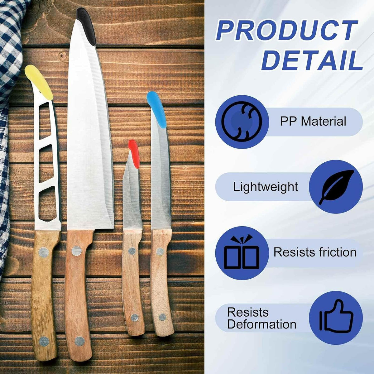 300Pcs Knife Tip Protector Cover 1.03" x 0.33" Plastic Anti-scratch Blade Tip Edge Guards for Kitchen Knife Protection Sleeves Cover, Black