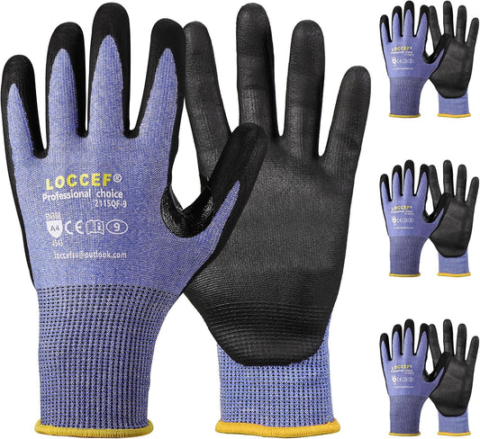 Level 5/A4 Cut Resistant Work Gloves, Touchscreen