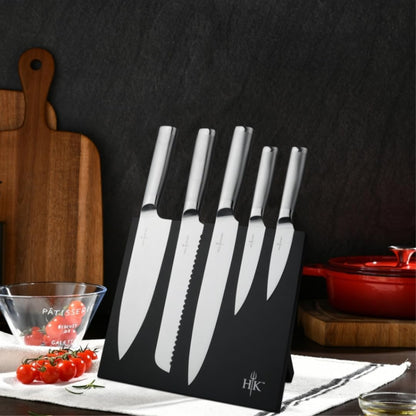 6-Piece Stainless Steel Cutlery Knife Set with Magnetic Storage Board, Dishwasher-Safe Knives