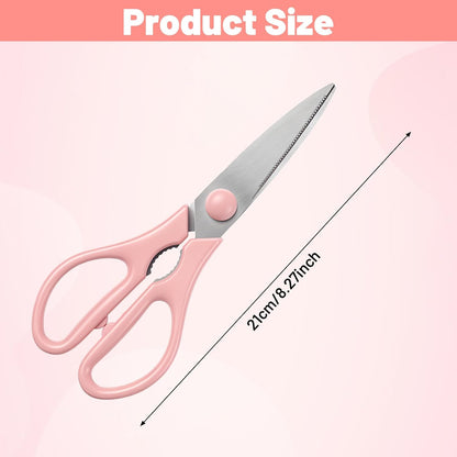 Pink Kitchen Scissors for Food Pink Cooking Scissors | Cooking Kitchen Shears Set for Cutting Chicken Meat Fish Vegetables Heavy Duty Stainless Steel Utensils