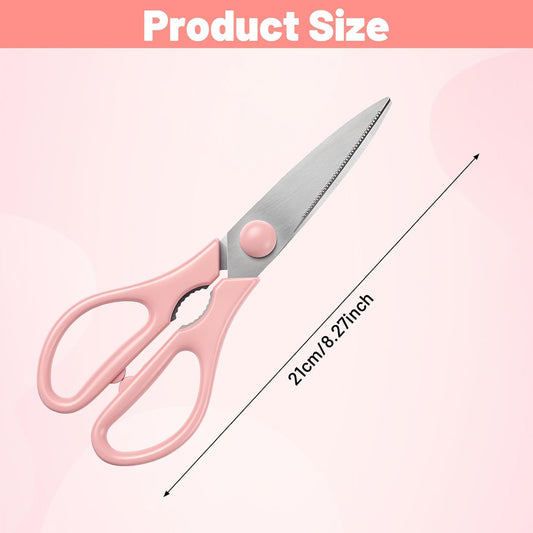 Pink Kitchen Scissors for Food Pink Cooking Scissors | Cooking Kitchen Shears Set for Cutting Chicken Meat Fish Vegetables Heavy Duty Stainless Steel Utensils
