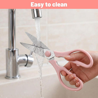 Pink Kitchen Scissors for Food Pink Cooking Scissors | Cooking Kitchen Shears Set for Cutting Chicken Meat Fish Vegetables Heavy Duty Stainless Steel Utensils