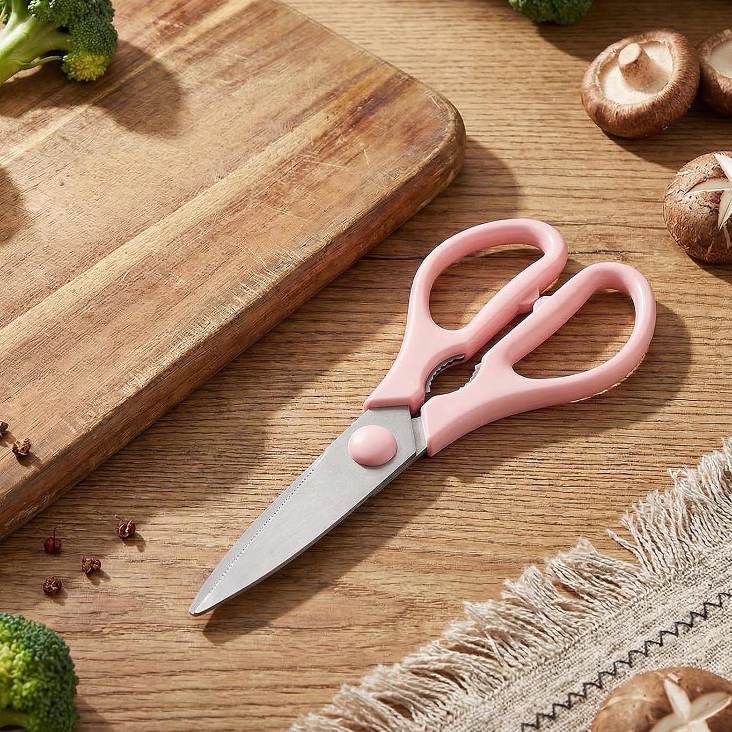 Pink Kitchen Scissors for Food Pink Cooking Scissors | Cooking Kitchen Shears Set for Cutting Chicken Meat Fish Vegetables Heavy Duty Stainless Steel Utensils