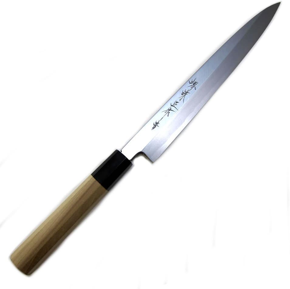 .com Sakai Ajimasa, Genuine Sakai-Manufactured, 9.4" (240mm) Kasumi Blue Steel Yanagiba Sushi Knife