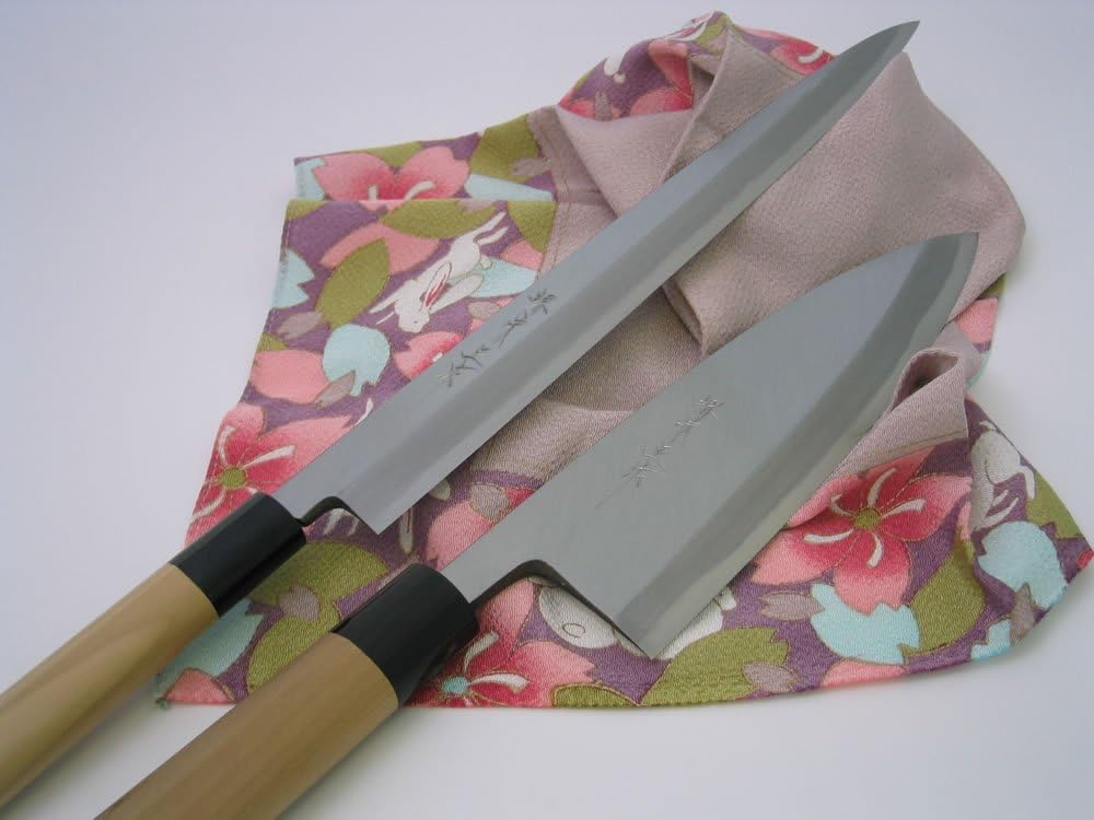 .com Sakai Ajimasa, Genuine Sakai-Manufactured, 9.4" (240mm) Kasumi Blue Steel Yanagiba Sushi Knife