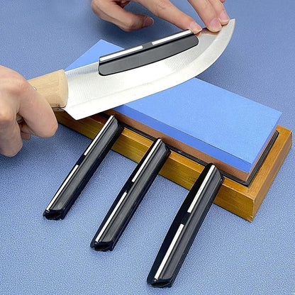 3 Pcs 15 Degree Professional Knife Sharpening Guides, Black knife sharpener Angle Guide, Perfect Assistance for Grinding Knife Blade,for Kitchen, Restaurant, Outdoor (SET-E)