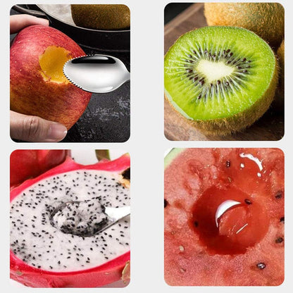 Grapefruit Spoons with Round Serrated Edges for Citrus Kiwi Fruit and Dessert, Ceramic Handle Stainless Steel Dessert Spoons with Storage Box (Pink)