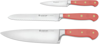 WÜSTHOF Classic Coral Peach 3-Piece Chef's Knife Set