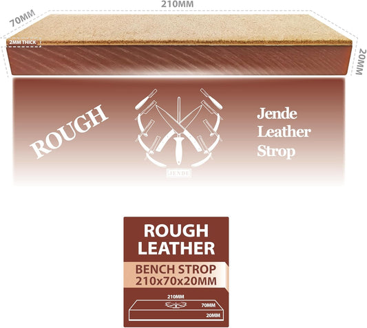 210x70mm Rough Cow Leather Knife Strop-Mounted to 3/4" Acrylic Base-For Razor and Knife Stropping