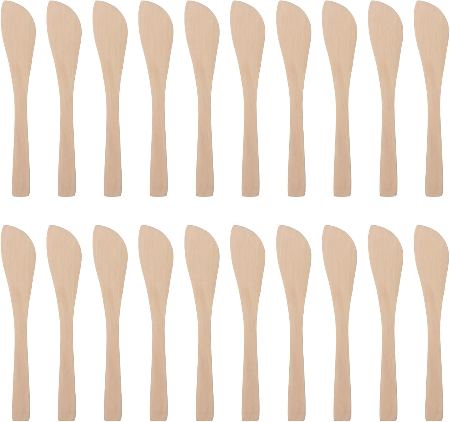 20Pcs Wooden Butter Knife, 5.9 Inch Jelly Cheese Spreaders Bread Sandwich Jam Spreaders Mini Wooden Spatulas Dip Spreading Knives for Home Kitchen Restaurant
